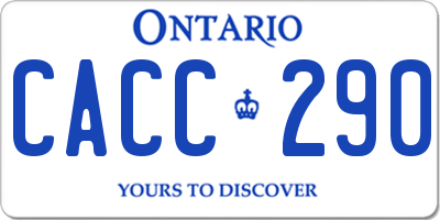 ON license plate CACC290