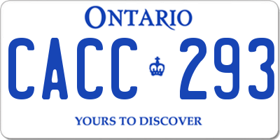 ON license plate CACC293