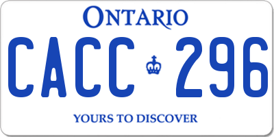 ON license plate CACC296