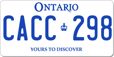 ON license plate CACC298