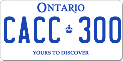 ON license plate CACC300