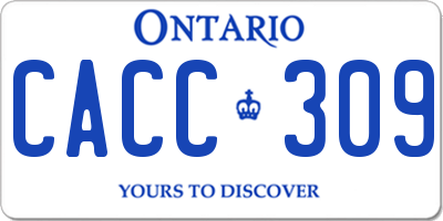 ON license plate CACC309