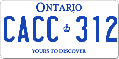 ON license plate CACC312