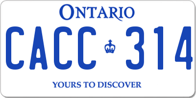 ON license plate CACC314