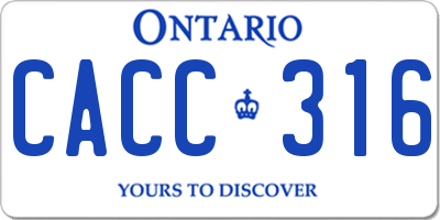 ON license plate CACC316