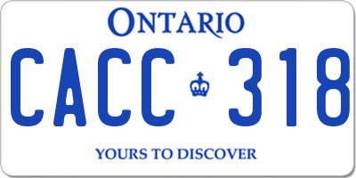 ON license plate CACC318