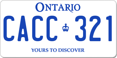 ON license plate CACC321