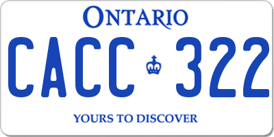 ON license plate CACC322