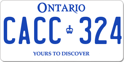 ON license plate CACC324