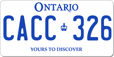 ON license plate CACC326