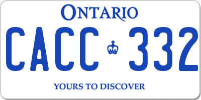 ON license plate CACC332