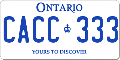 ON license plate CACC333