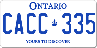 ON license plate CACC335