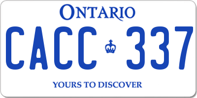 ON license plate CACC337