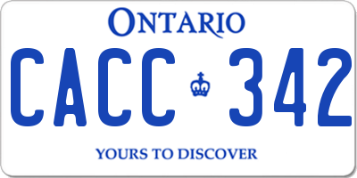 ON license plate CACC342