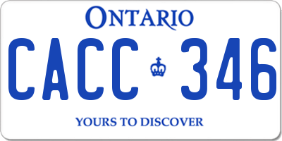 ON license plate CACC346