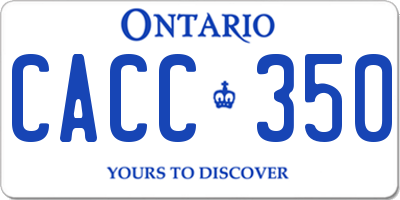 ON license plate CACC350