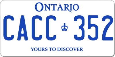 ON license plate CACC352