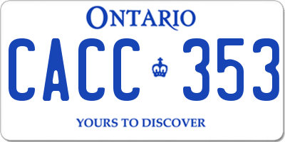 ON license plate CACC353