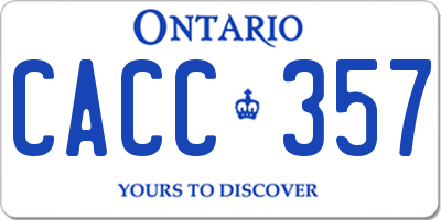 ON license plate CACC357