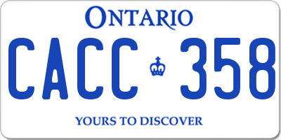 ON license plate CACC358