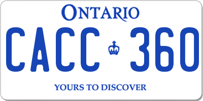 ON license plate CACC360