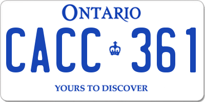 ON license plate CACC361