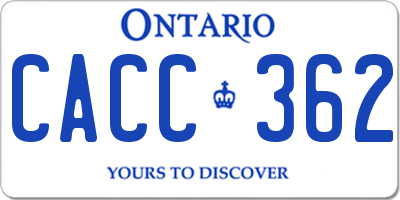 ON license plate CACC362