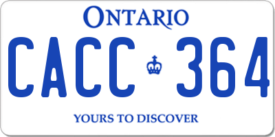 ON license plate CACC364