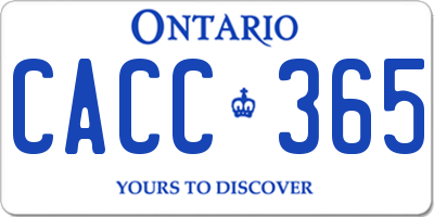 ON license plate CACC365