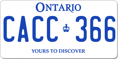 ON license plate CACC366