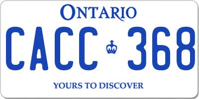 ON license plate CACC368