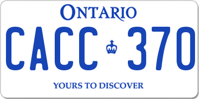 ON license plate CACC370