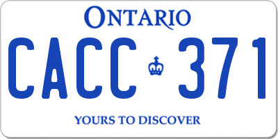 ON license plate CACC371