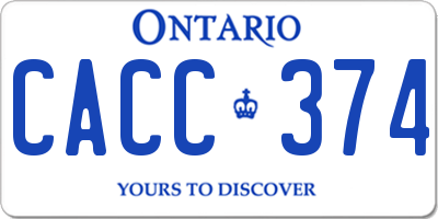 ON license plate CACC374