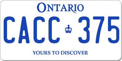 ON license plate CACC375