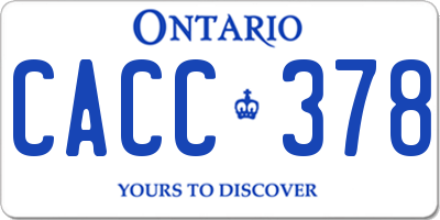 ON license plate CACC378