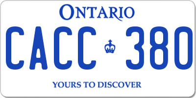 ON license plate CACC380