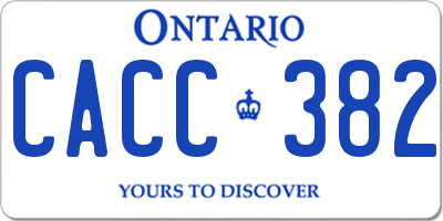 ON license plate CACC382