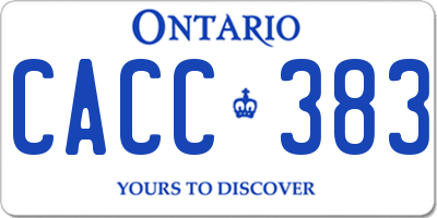 ON license plate CACC383