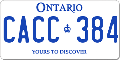 ON license plate CACC384