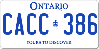 ON license plate CACC386