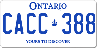 ON license plate CACC388