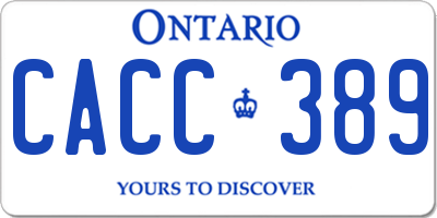 ON license plate CACC389