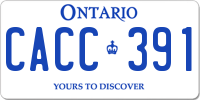 ON license plate CACC391