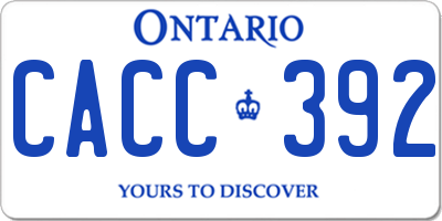 ON license plate CACC392