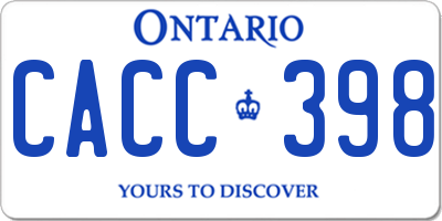 ON license plate CACC398