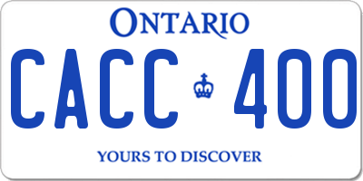 ON license plate CACC400