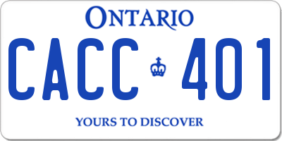 ON license plate CACC401