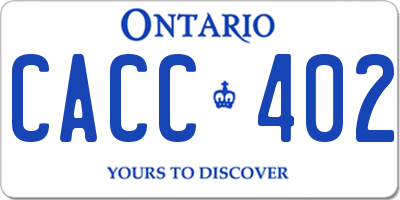 ON license plate CACC402